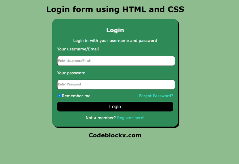 Login Page with HTML and CSS