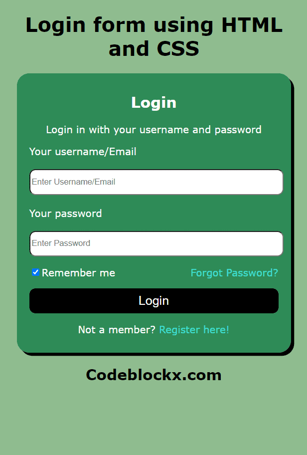 Responsive Login Page in HTML