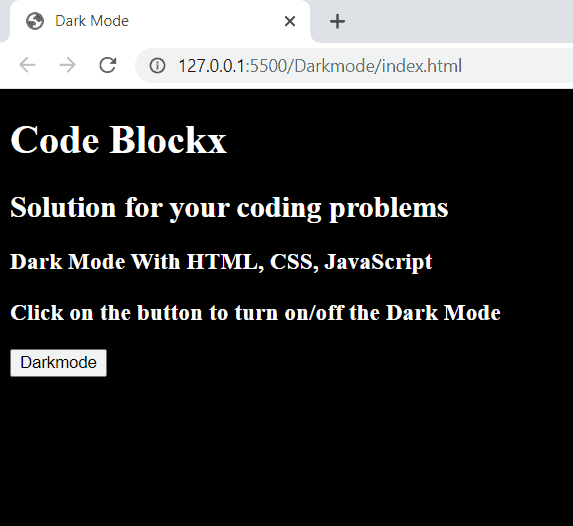 Dark Mode in HTML