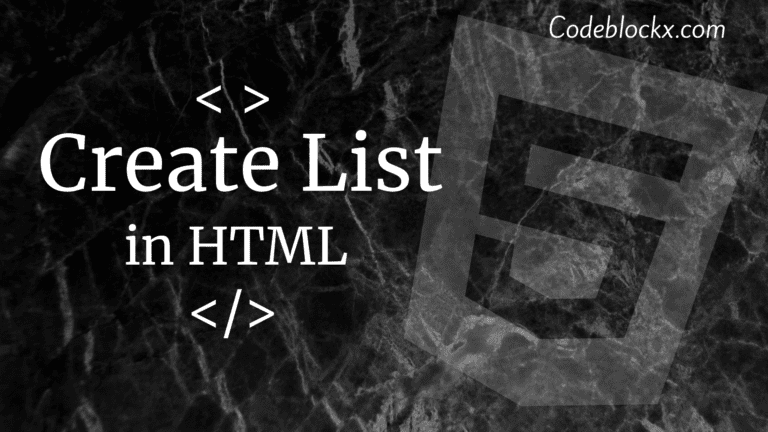 List in HTML