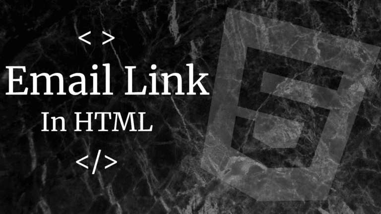 Email Link in HTML