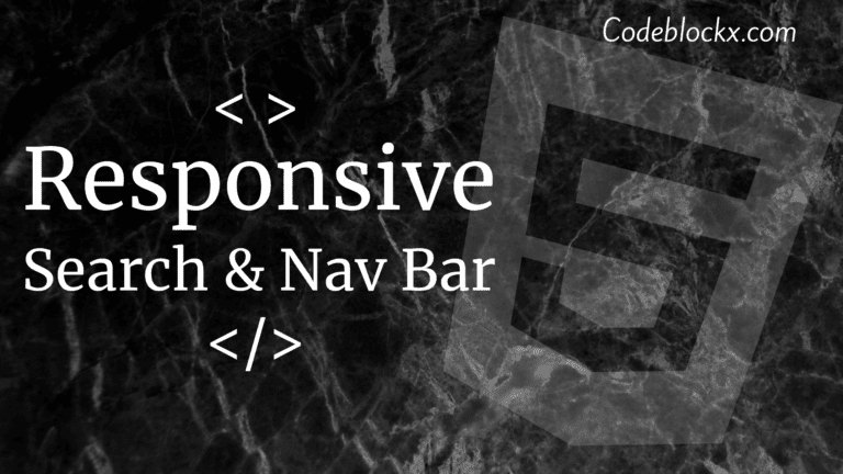 Responsive Search bar and navbar
