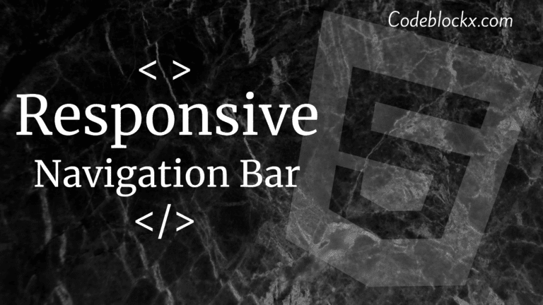 How to make a Responsive Navbar in HTML and CSS?