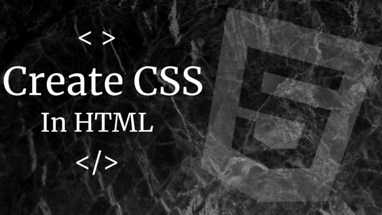 Create CSS in HTML