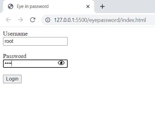 Eye icon in password field in HTML