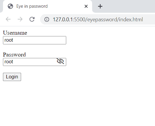 hide show password in HTML