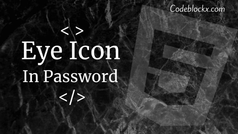 Eye icon in password field