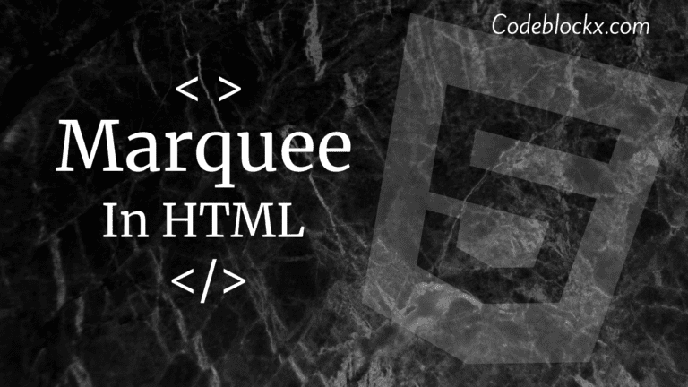 How to add Marquee in HTML?