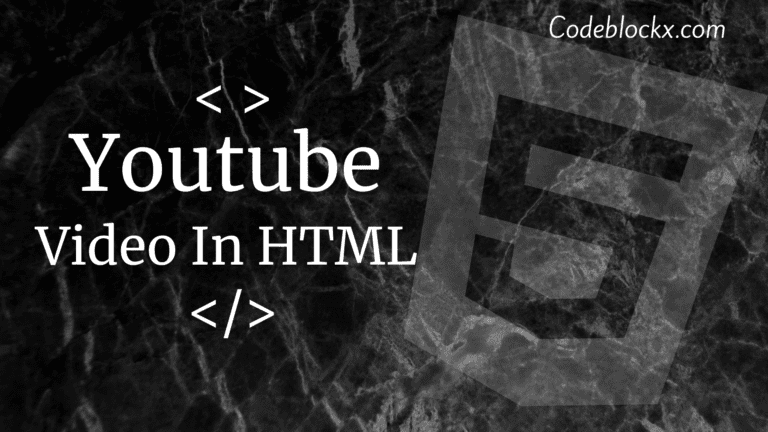 How to insert Youtube Video in HTML?