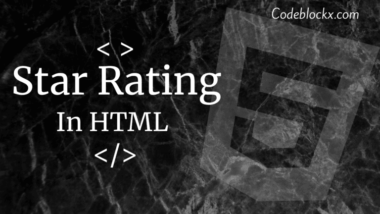 user star rating in HTML