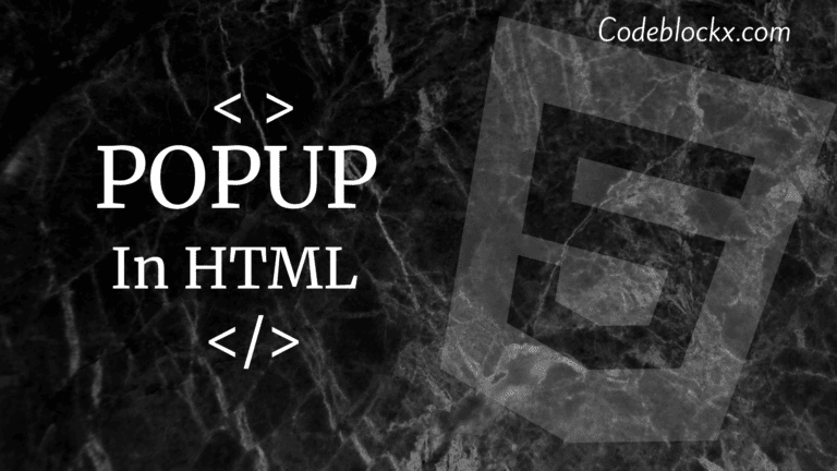 How to create a Popup in HTML?