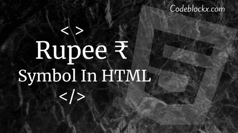 Rupee symbol in html