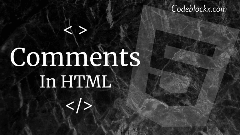 Comments in HTML