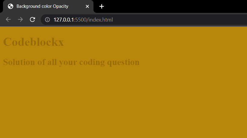 Opacity in html