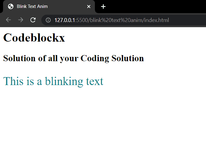 Blink Text in css