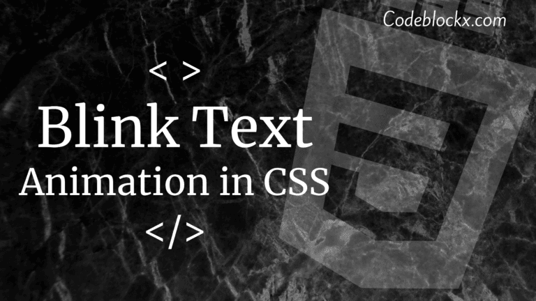 Blink text animation in CSS