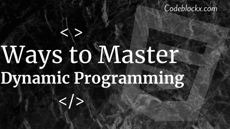 Ways to master dynamic programing
