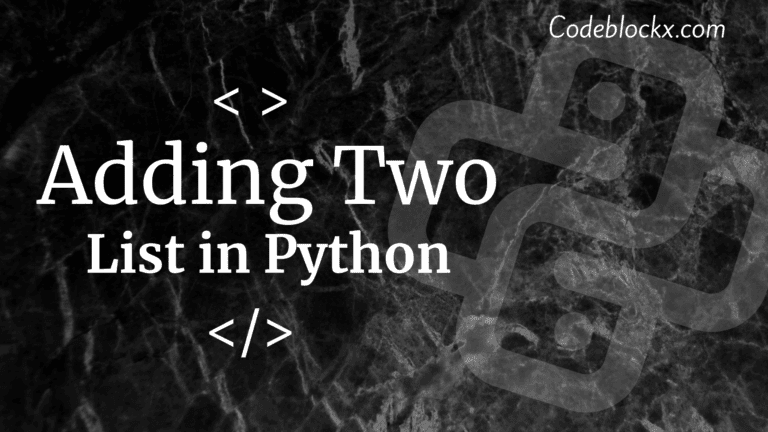 adding Lists in python