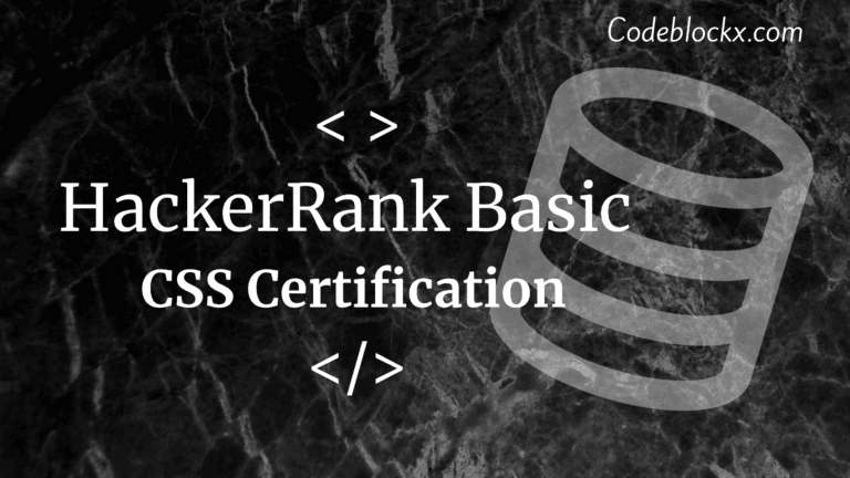 Hackerrank css skill test certification