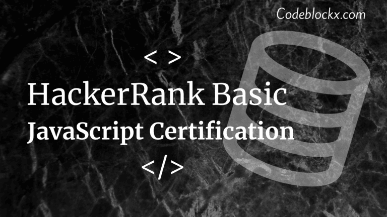 HackerRank JavaScript Basic Certification Solution