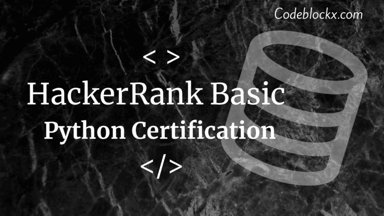 HackerRank Python Basic Certification Solution