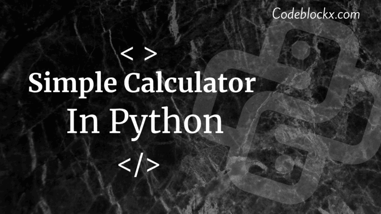 Program for Calculator in Python